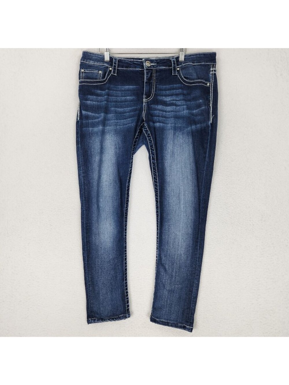 Daytrip Jeans Womens 33 Blue Virgo Skinny Dark Wash Mid Rise Stretch Denim